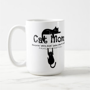 Caneca De Café Gata Mamãe Porque Mãe Vinho Citação Divertida
