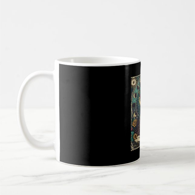 Caneca De Café Gata Senhora Haloween Esqueleto Floral Lua Bússola (Esquerda)