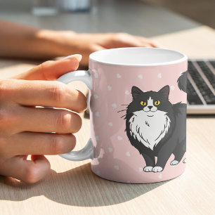 Caneca De Café Gata Tuxedo Doce Mamãe Personalizada