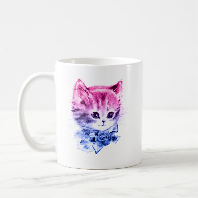 Caneca De Café Gatinha do Orgulho Bissexual (Esquerda)