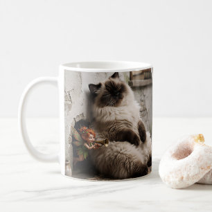 Caneca De Café Gatinha Himalaia e Pixie Surpresa ao Acordar
