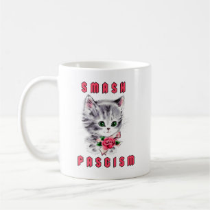 Caneca De Café Gatinho Bonito - Fascismo Esmagado