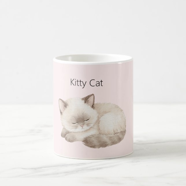Caneca De Café Gatinho Cinza Branco (Centro)
