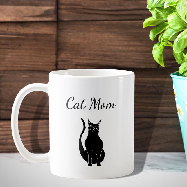 Caneca De Café Gatinho de Cartoon de Gato Preto e Bonito (Criador carregado)
