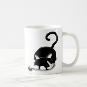 Caneca De Café Gatinho de desenho animado com mouse de brinquedo