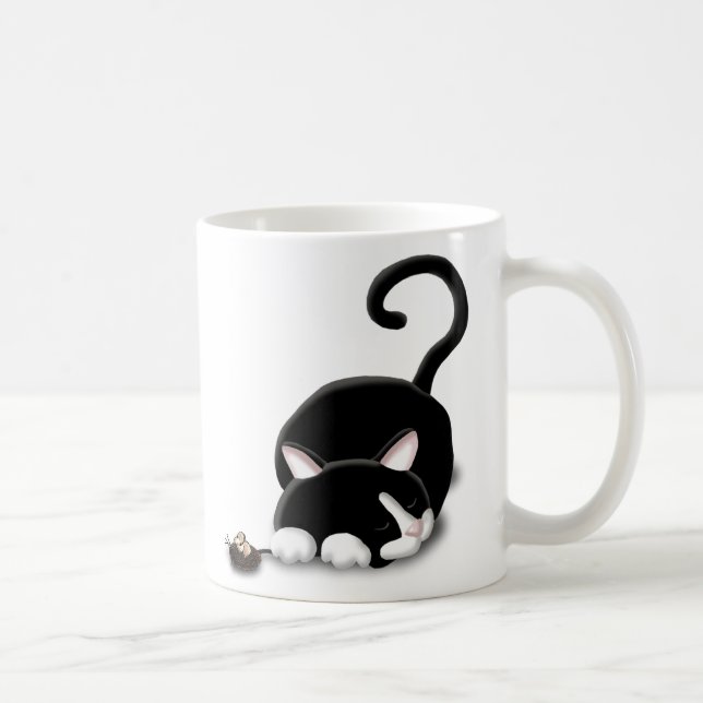 Caneca De Café Gatinho de desenho animado com mouse de brinquedo (Direita)