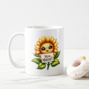 Caneca De Café Gatinho de Girassol