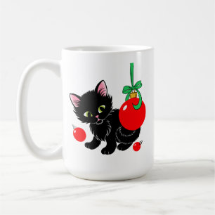 Caneca De Café Gatinho de Natal bonito
