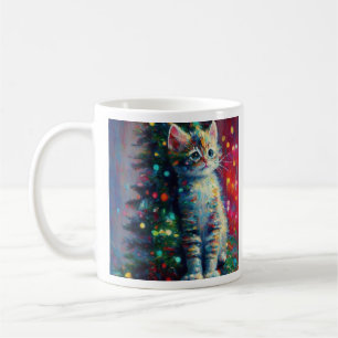 Caneca De Café Gatinho de Natal Fofo   Feliz Gat-Nal