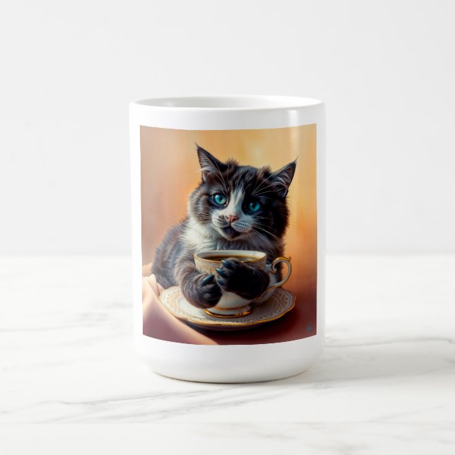 Caneca De Café Gatinho De Olhos Azuis E Gelado (Centro)