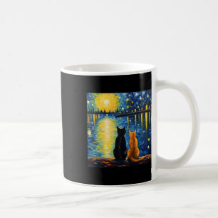 Caneca De Café Gatinho de Pintura de Gatos Starry Night Lover