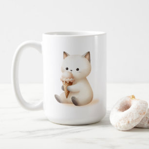 Caneca De Café Gatinho de Sips Doce com Sorvete Cone