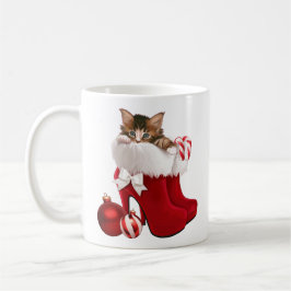 Caneca De Café Gatinho em calçados do Natal