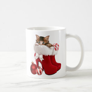 Caneca De Café Gatinho em calçados do Natal