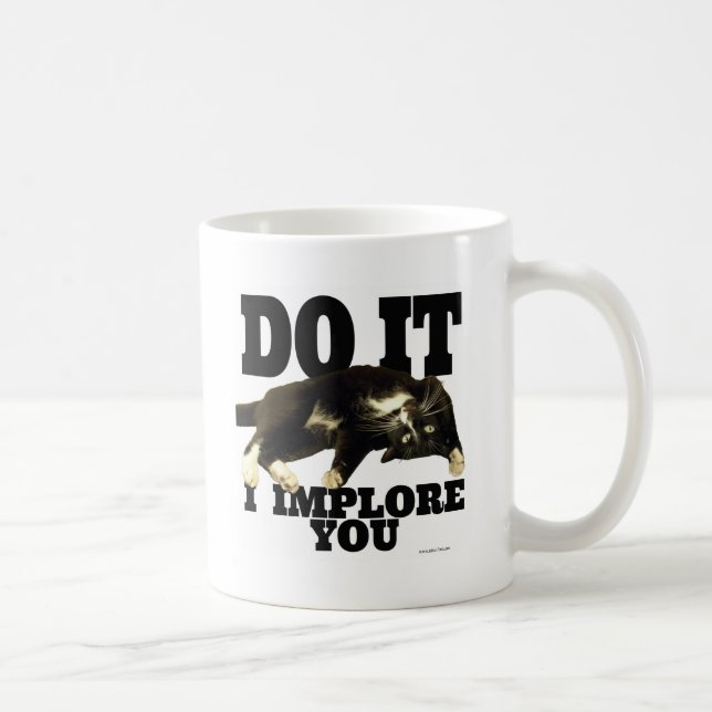 Caneca De Café Gatinho Engraçado Implica Humor Fotográfico (Direita)