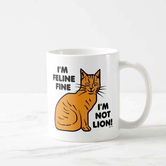 Caneca De Café Gatinho fino felino alaranjado da chalaça (Direita)