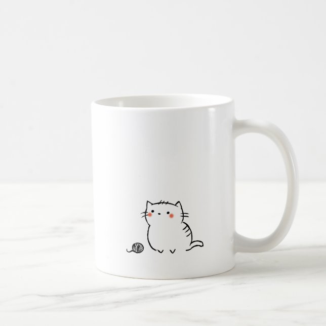 Caneca De Café Gatinho & fio (Direita)