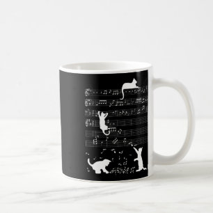 Caneca De Café Gatinho Gato Bonito Reproduzindo Nota Musical Limp