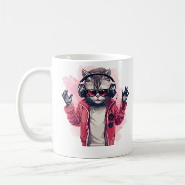 Caneca De Café Gatinho Hip Hop (Esquerda)