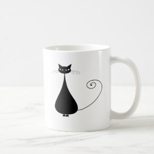 Caneca De Café Gatinho irrisório preto 4