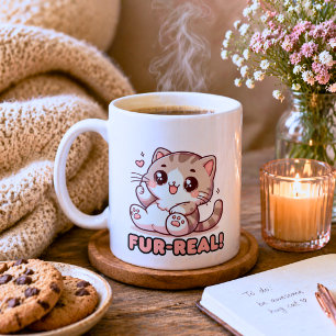 Caneca De Café Gatinho Kawaii Fur-Real 