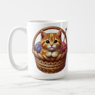 Caneca De Café Gatinho Laranja Adorável no Soquete com Fio