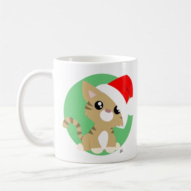 Caneca De Café Gatinho Meowy de Natal (Esquerda)