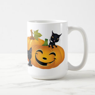 Caneca De Café Gatinho Negro Feliz Halloween