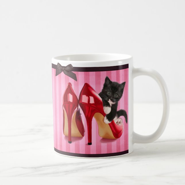 Caneca De Café Gatinho nos estiletes (Direita)