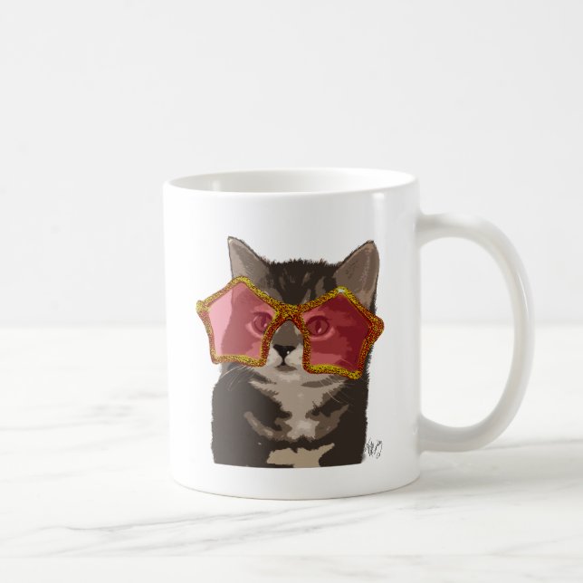 Caneca De Café Gatinho nos óculos de sol das estrelas (Direita)