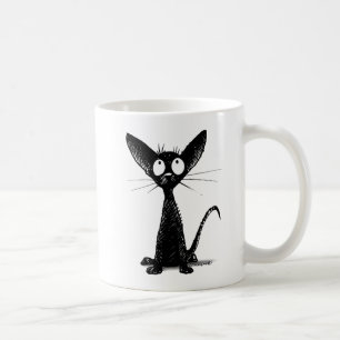 Caneca De Café Gatinho oriental preto bonito - a arte do amante