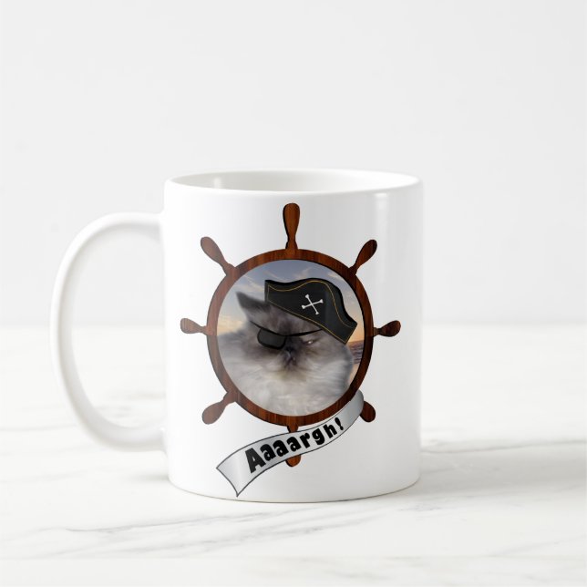 Caneca De Café Gatinho persa do pirata (Esquerda)