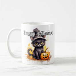 Caneca De Café Gatinho Preto | Feliz Halloween