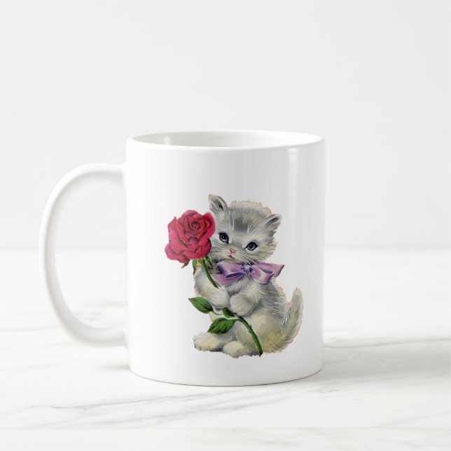 Caneca De Café Gatinho Retro (Esquerda)