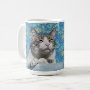 Caneca De Café Gatinho Starry Night