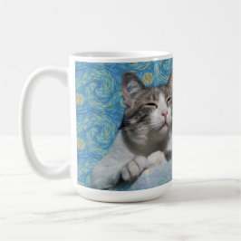 Caneca De Café Gatinho Starry Night