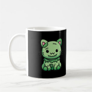 Caneca De Café Gatinho Zombie Fofo de Halloween