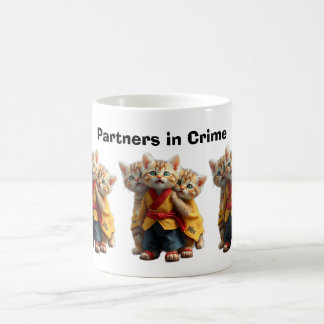 Caneca De Café 🐱 Gatinhos Adoráveis com Roupas Combinando - Gato