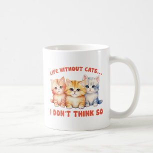 Caneca De Café Gatinhos Coloridos Bonitos - Vida Sem Gatos?