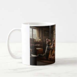 Caneca De Café Gatinhos de Natal Assando Castanhas