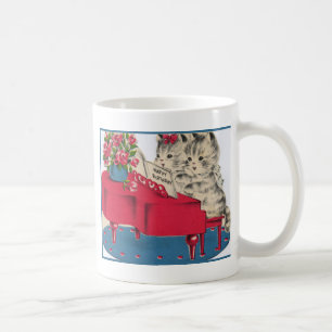 Caneca De Café Gatinhos musicais do aniversário