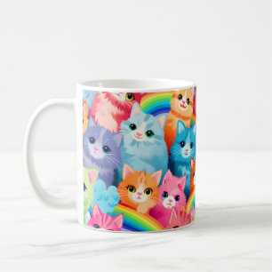 Caneca De Café Gatinhos no Rainbows Gatos Doce em Muitas Cores