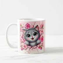 Gato 3D Adorável Pionando Através de Design de Par