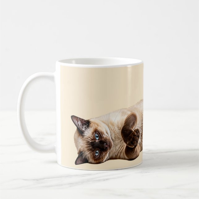 Caneca De Café Gato Aconchegante Siames (Esquerda)