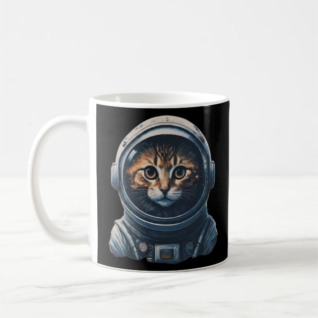 Caneca De Café Gato Adorável no Espaço (Esquerda)
