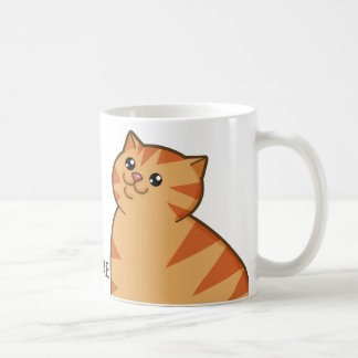 Caneca De Café Gato alaranjado gordo feliz