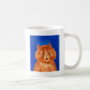 Caneca De Café Gato alaranjado surpreendido por Louis Wain