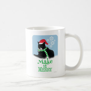 Caneca De Café Gato alegre do feriado