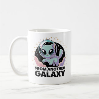 Caneca De Café Gato Alien Design Cósmico Espaço Gatinho Arte Ficç