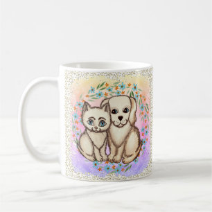 Caneca De Café Gato Ama Cachorro
